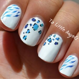 Blue animal leopard print- nail art decal H1